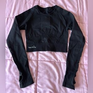 Black Long Sleeve Activewear Top